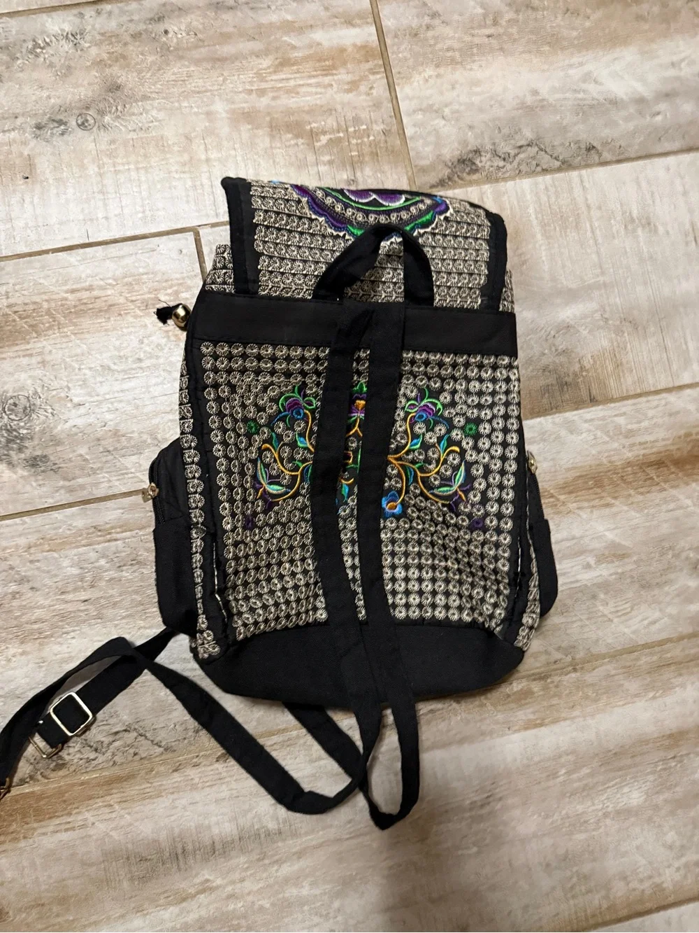 Embroidered Mexican Floral Backpack